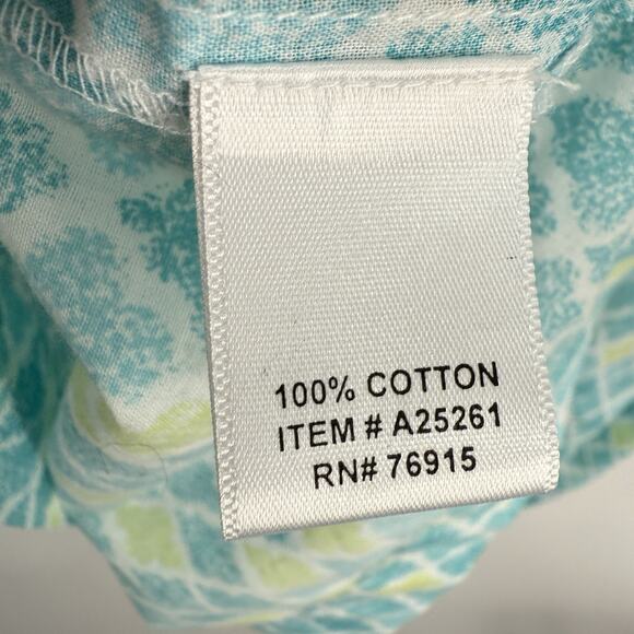 Appleseed's XL Blue Medallion Print Split Neck Tunic 3/4 Sleeve Resort - Picture 5 of 8